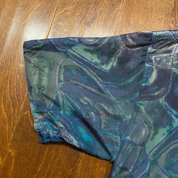 In Private Vintage 90s Abstract Multicolored Button Front Silk Shirt Men's Small - Picture 4 of 8